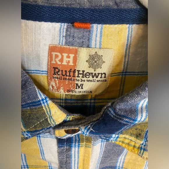 New Ruff Hewn Men’s Short Sleeve Button Down Shirt, Medium - Picture 3 of 5